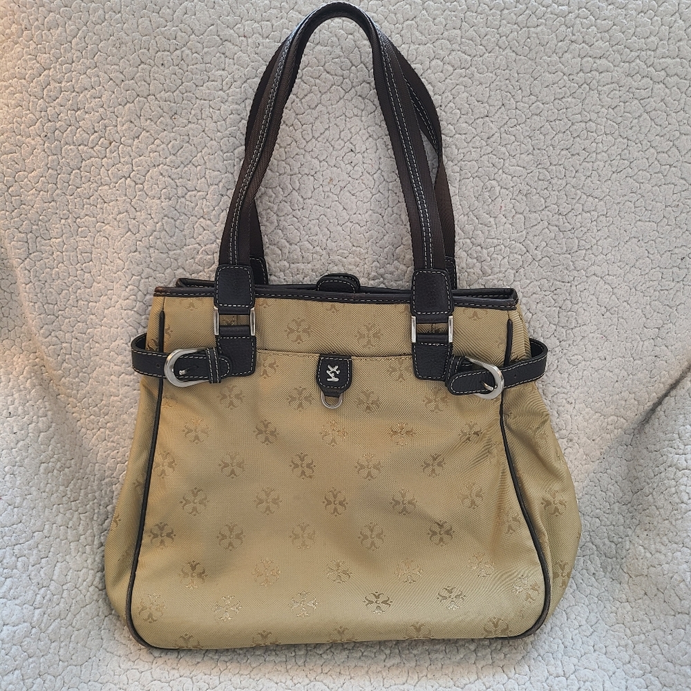Moonsus taupe and brown work/tote shoulder bag